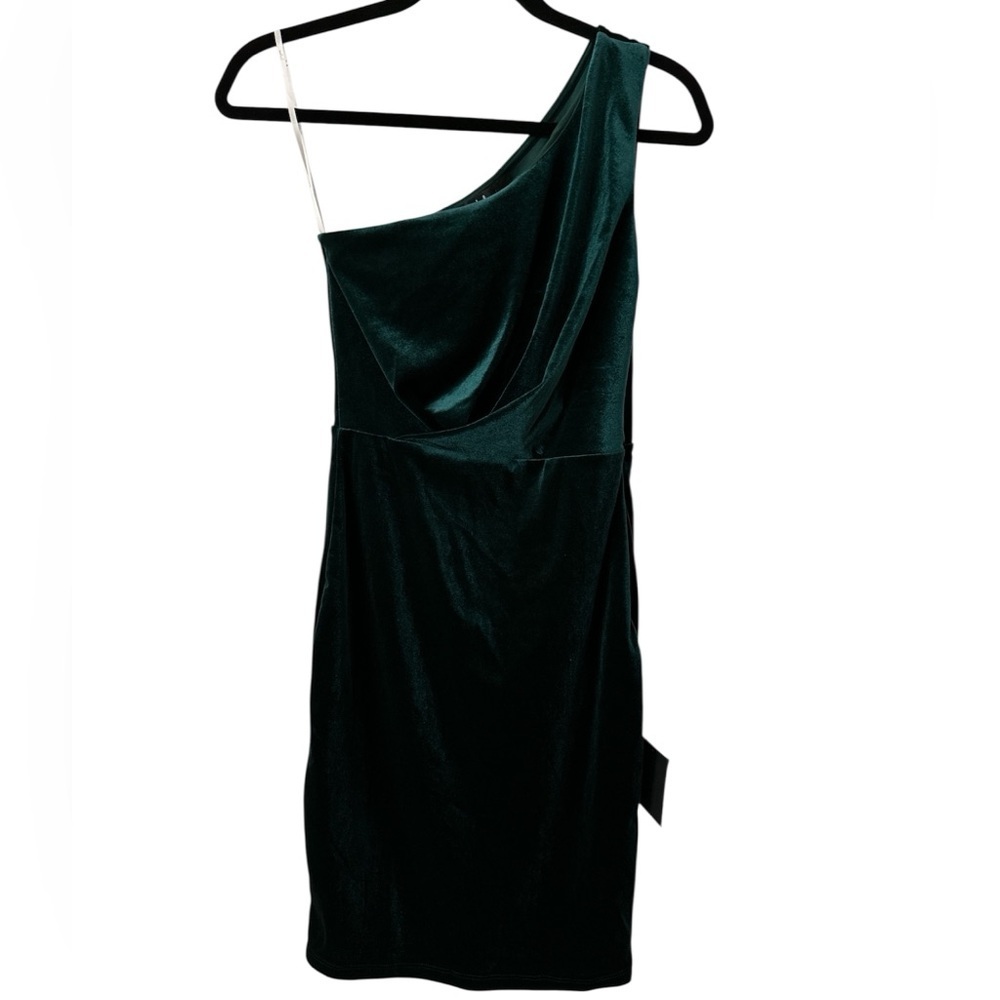 NWT Lulus Green One Shoulder Bodycon Dress Cocktail Prom XS - Picture 4 of 5